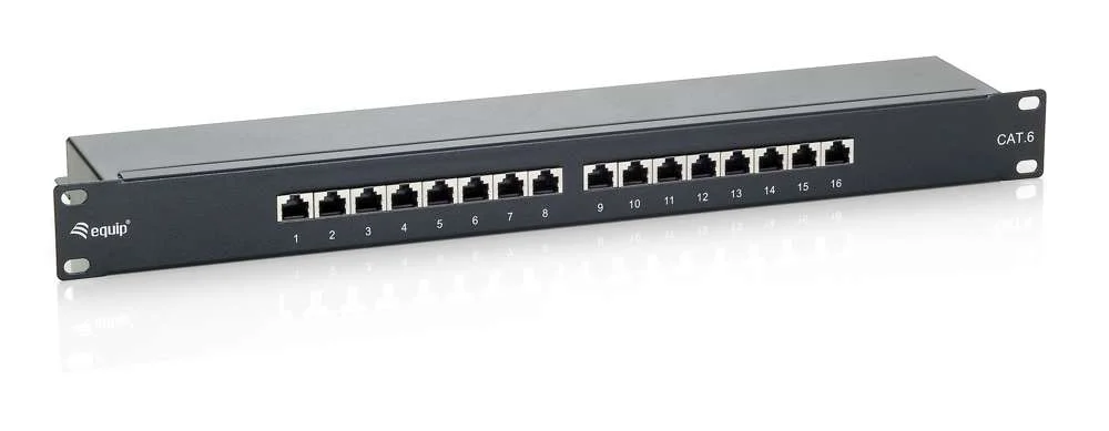 Equip Patchpanel 16x Rj45 Cat6  19" 1he Schwarz