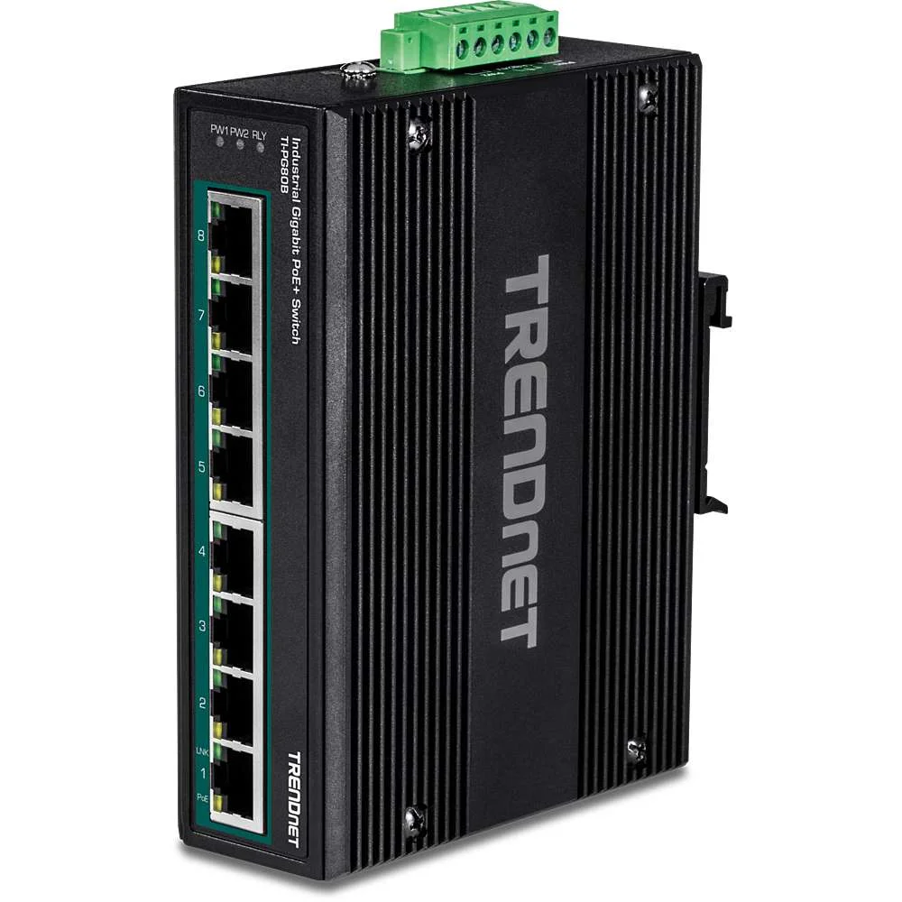 Trendnet 8-Port Indus. Gigabit Poe+ Din-Rail Switch (24-56v)