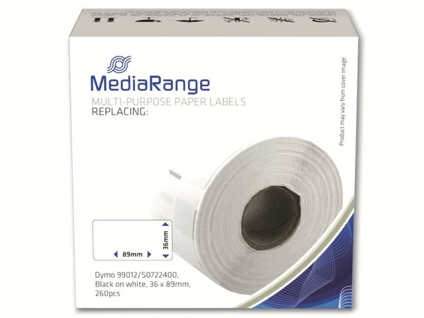Mediarange Ge Schriftband 36x89mm Schw/Weiß Dymo .