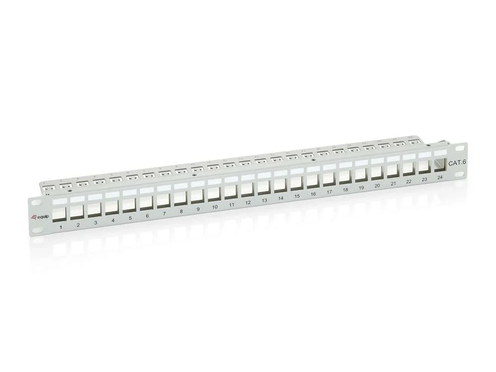 Equip Patchpanel 24x Rj45 Cat6  19" 1he Keystone Ral 7035