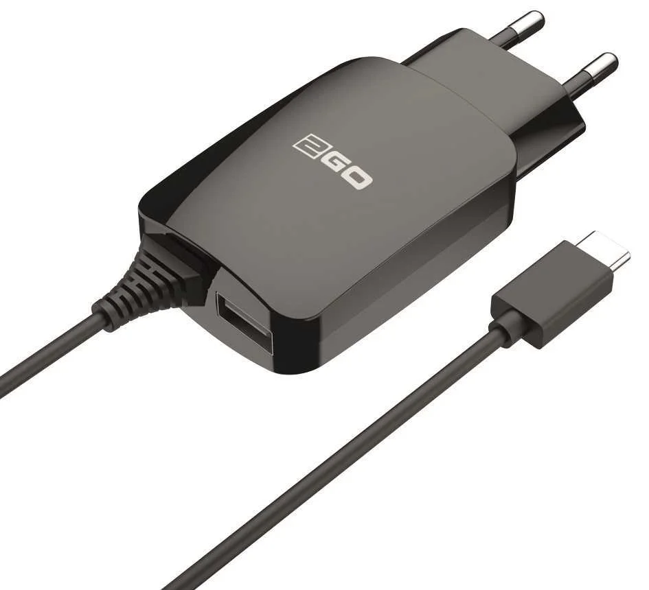 2go Usb-Netz-Ladegerät Duo Usb Type-C 3.1, 1x Usb 2400ma Sw