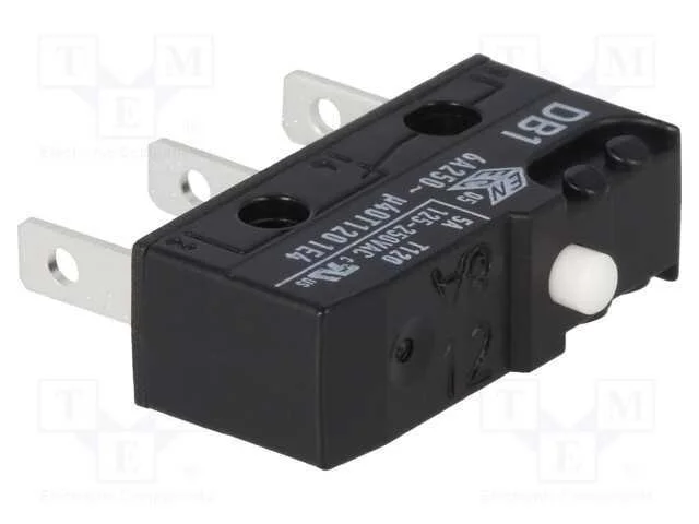 Microinterruptor SNAP ACTION, sem alavanca, SPDT,.