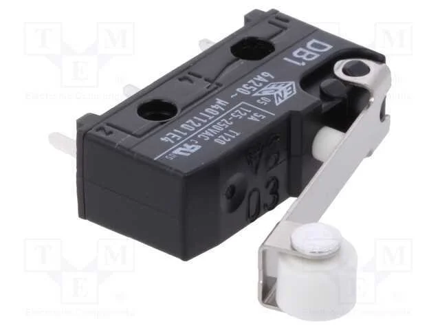 Microinterruptor SNAP ACTION, com rolo, SPDT, 6A/.