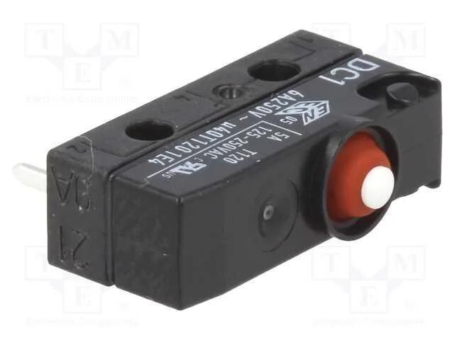 Microinterruptor SNAP ACTION, SPDT, 6A/250VAC, ON.