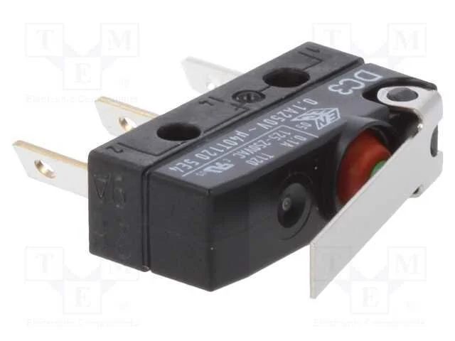 Microinterruptor SNAP ACTION, SPDT, 0,1A/250VAC, .