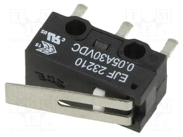 Microinterruptor SNAP ACTION, com alavanca curta,.