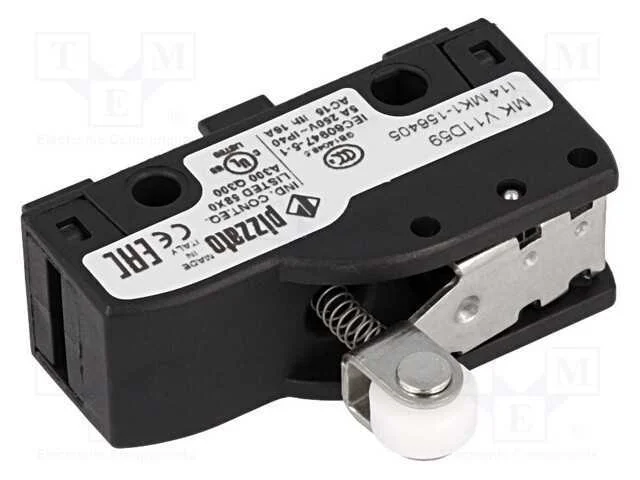 Microinterruptor Snap Action, com Alavanca (Com Rolo), Spdt
