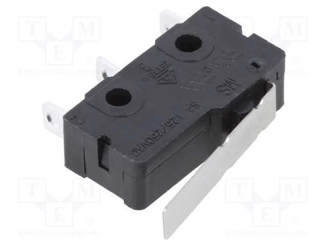 Microinterruptor Snap Action, com Alavanca, Spdt, 5a/250vac