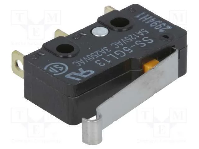 Microinterruptor Snap Action, com Alavanca Que Simula Um Rolo