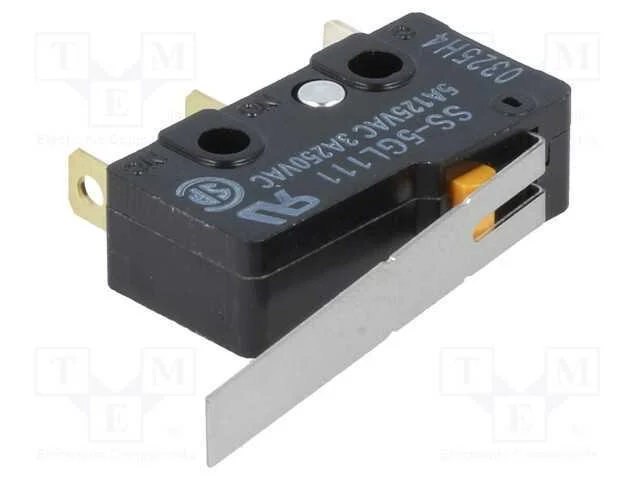 Microinterruptor Snap Action, com Alavanca, Spdt, 3a/250vac