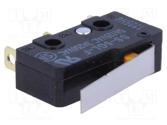 Microinterruptor Snap Action, com Alavanca, Spdt, 5a/250vac