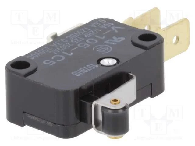 Microinterruptor Snap Action, com Alavanca (Com Rolo), Spdt