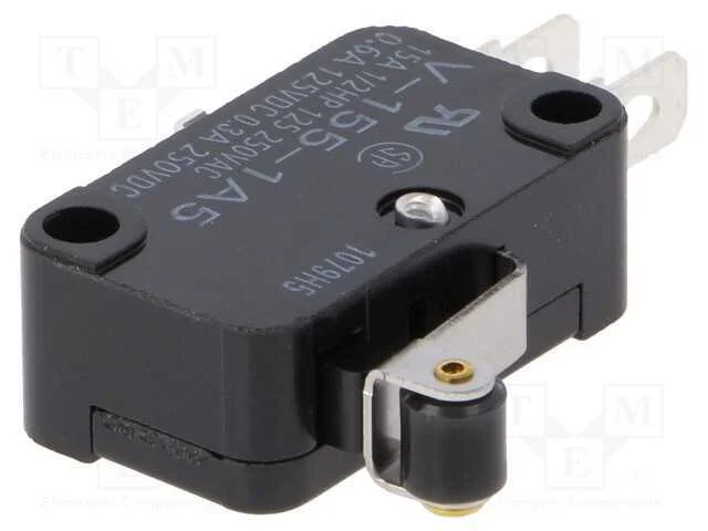 Microinterruptor Snap Action, com Alavanca (Com Rolo), Spdt
