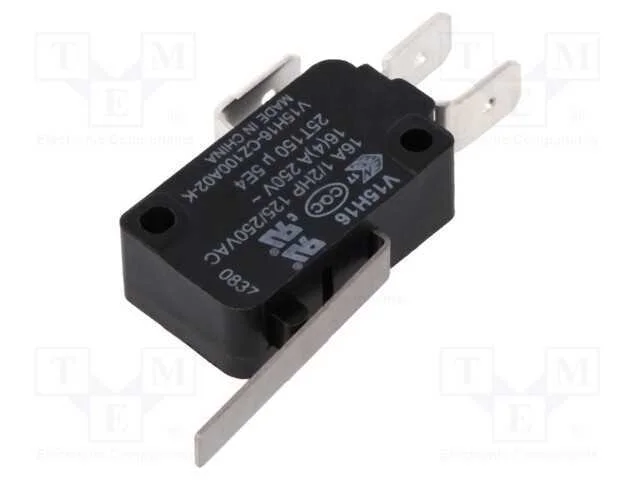 Microinterruptor Snap Action, com Alavanca, Spdt, 16a/250vac