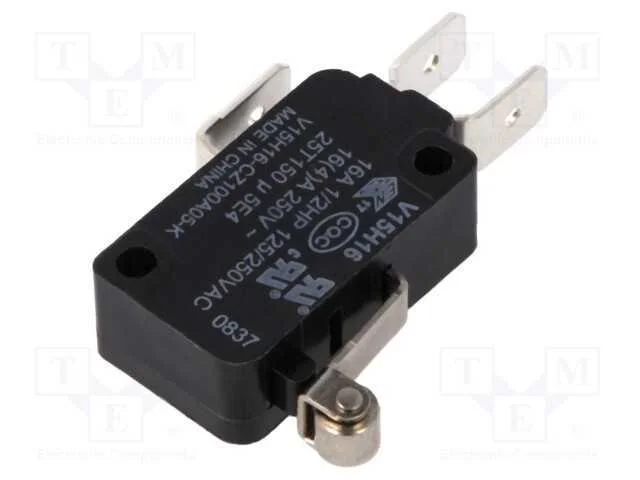 Microinterruptor Snap Action, com Alavanca (Com Rolo), Spdt