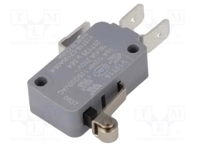 Microinterruptor Snap Action, com Alavanca (Com Rolo), Spdt