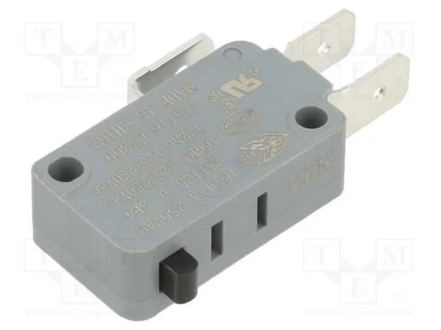 Microinterruptor Snap Action, Sem Alavanca, Spdt, 16a/250vac