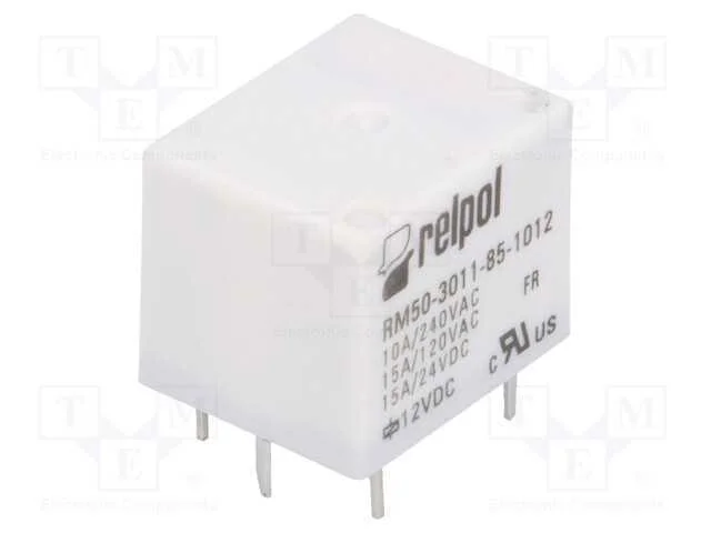 Relé: Eletromagnético, Spdt, Ubobina : 12vdc, 15a, 10a/240vac, Pcb