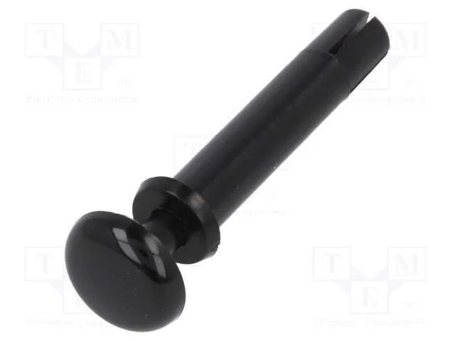 Rebite, Aber.Mont: 4mm, Preta, Poliamida 66, Ul94v-2