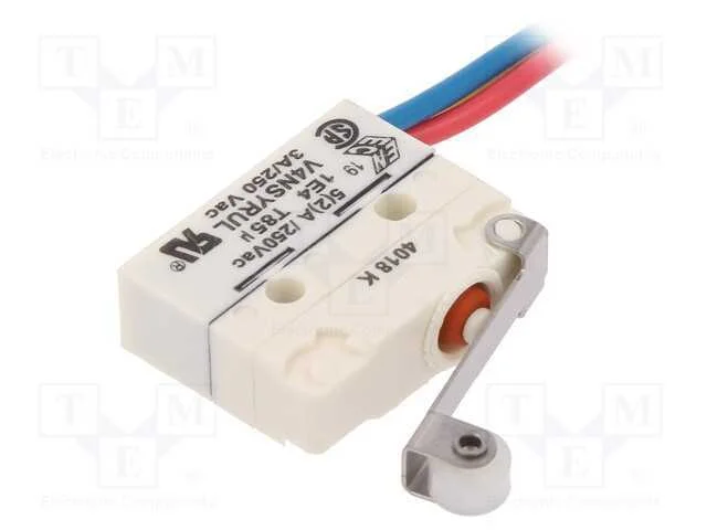 Microinterruptor Snap Action, com Alavanca (Com Rolo), Spdt