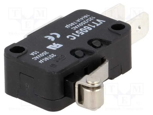 Microinterruptor Snap Action, com Alavanca (Com Rolo), Spdt