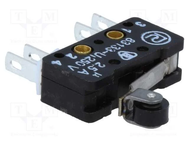 Microinterruptor Snap Action, com Alavanca (Com Rolo), On-(On)