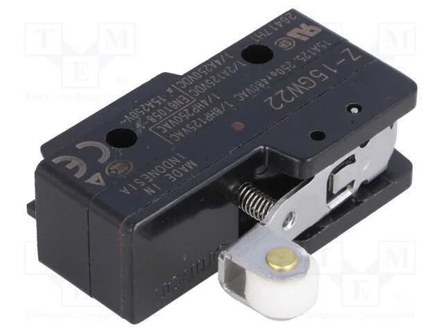 Microinterruptor SNAP ACTION, com alavanca curta,.