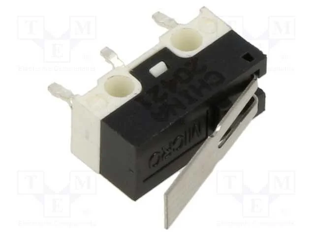 Microinterruptor SNAP ACTION, com alavanca, SPDT,.