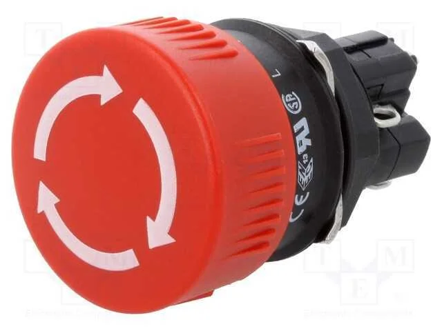 Interruptor: de Segurança, 16mm, Pos.Estáv: 2, Nc + No, Vermelho