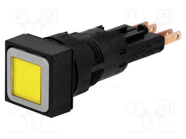 Interruptor: de Pressão, 16mm, Pos.Estáv: 1, Amarelo, Lâmpada