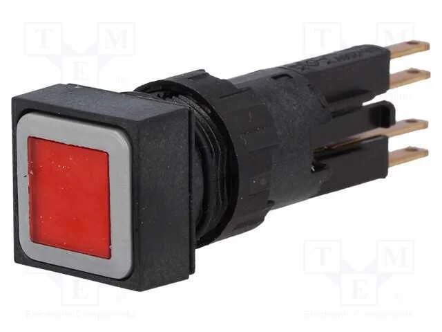 Interruptor: de Pressão, 16mm, Pos.Estáv: 1, Vermelho, Lâmpada