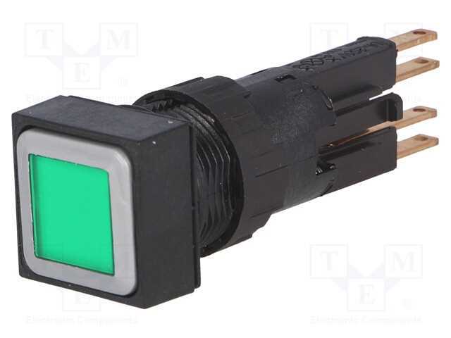 Interruptor: de Pressão, 16mm, Pos.Estáv: 2, Verde, Lâmpada, 24vdc