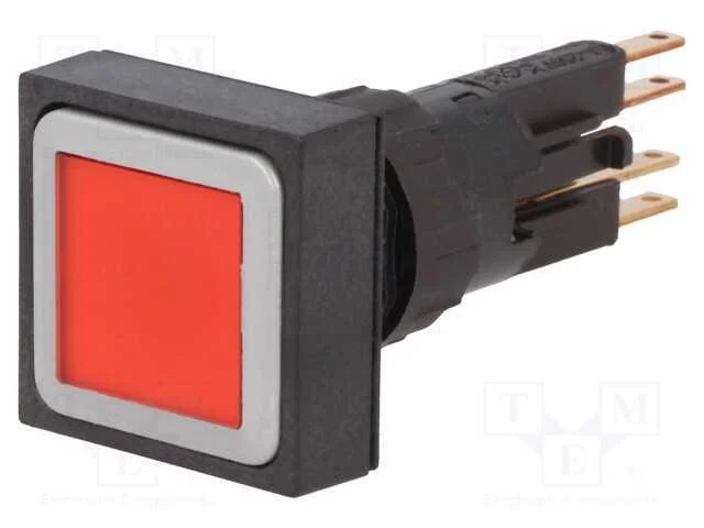 Interruptor: de Pressão, 16mm, Pos.Estáv: 1, Vermelho, Lâmpada