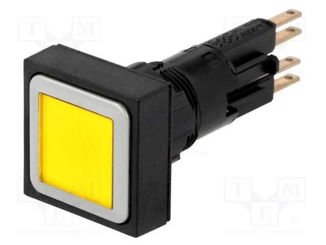 Interruptor: de Pressão, 16mm, Pos.Estáv: 2, Amarelo, Lâmpada