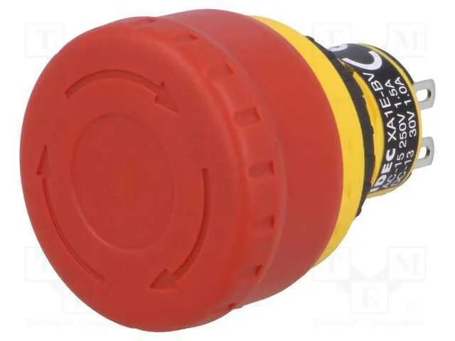 Interruptor: de Segurança, 16mm, Pos.Estáv: 2, Nc X2, Vermelho