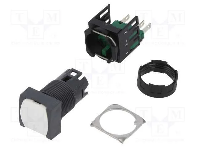 Interruptor: de Pressão, 16mm, Pos.Estáv: 1, No, Branco, Não Disp.