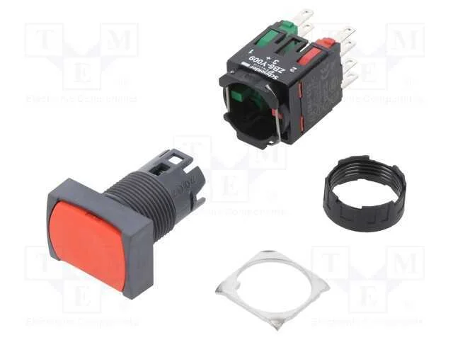 Interruptor: de Pressão, 16mm, Pos.Estáv: 1, Nc + No, Vermelho