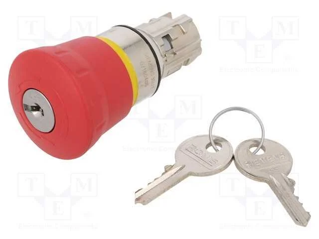 Interruptor: Segurança com Chave, 22mm, Pos.Estáv: 2, Vermelho