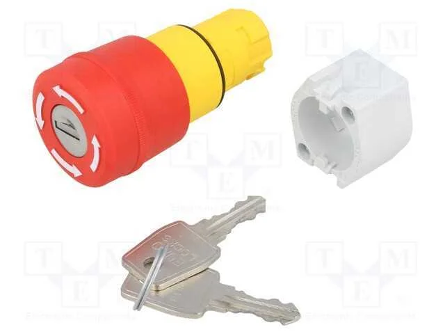 Interruptor: Segurança com Chave, 22mm, Pos.Estáv: 2, Vermelho