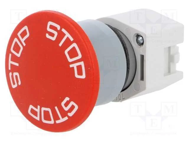 Interruptor: de Segurança, 22mm, Pos.Estáv: 2, Vermelho, Não Disp.