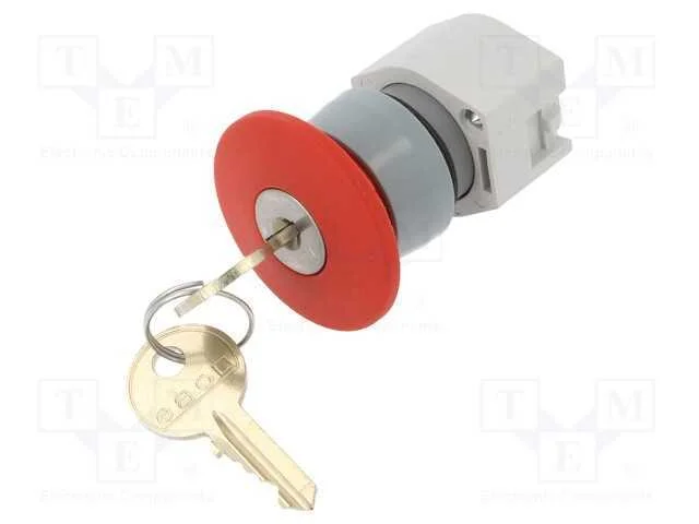 Interruptor: Segurança com Chave, 22mm, Pos.Estáv: 2, Vermelho