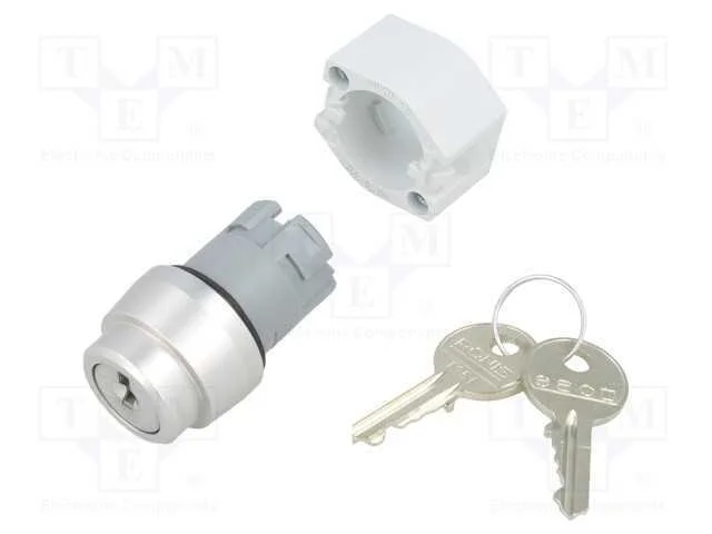 Interruptor: Giratório com Chave, 22mm, Pos.Estáv: 3, Prateado
