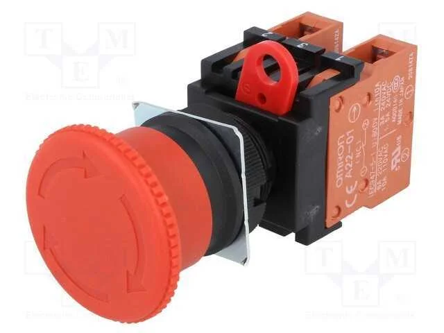 Interruptor: de Segurança, 22mm, Pos.Estáv: 1, Nc X2, Vermelho
