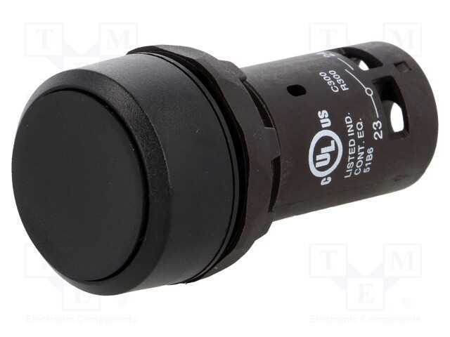 Interruptor: de Pressão, 22mm, Pos.Estáv: 1, No, Preto, Não Disp.