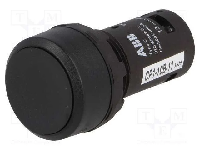 Interruptor: de Pressão, 22mm, Pos.Estáv: 1, Nc + No, Preto, Plano