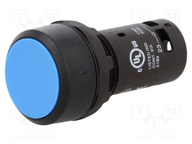 Interruptor: de Pressão, 22mm, Pos.Estáv: 1, No, Azul, Não Disp.