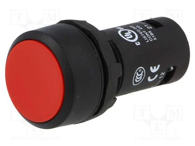 Interruptor: de Pressão, 22mm, Pos.Estáv: 1, Nc, Vermelho, Plano