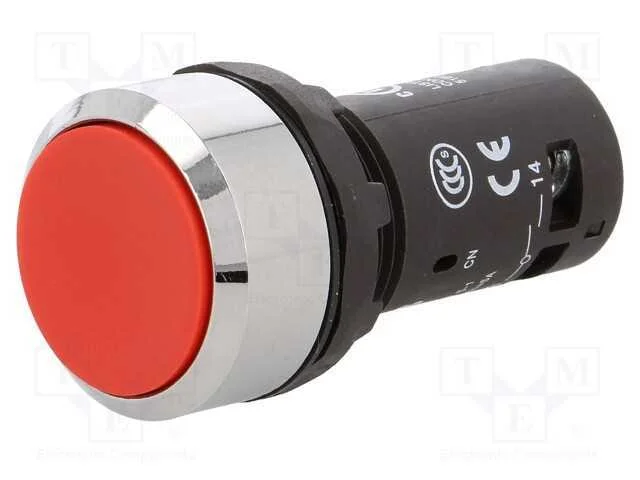 Interruptor: de Pressão, 22mm, Pos.Estáv: 1, No, Vermelho, Plano