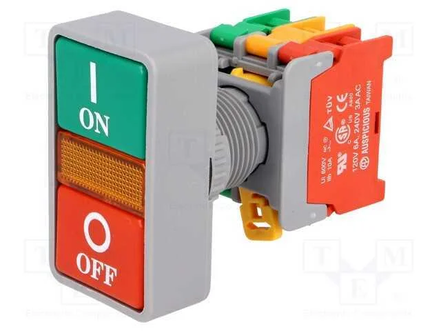 Interruptor: Duplo, 22mm, Pos.Estáv: 1, Nc + No, Vermelho/Verde