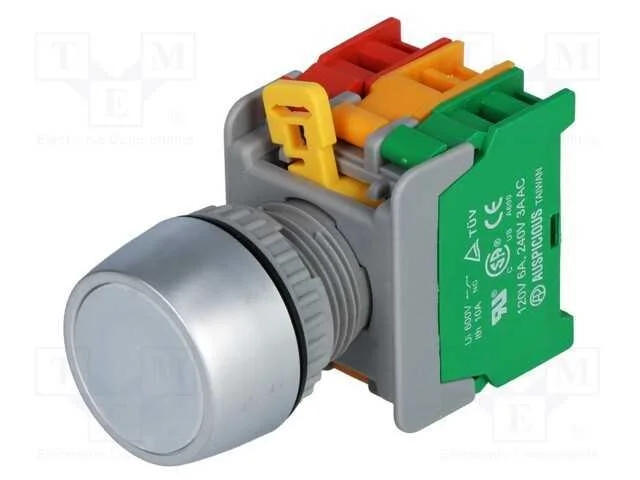 Interruptor: de Pressão, 22mm, Pos.Estáv: 1, Nc + No, Branco, Ip65